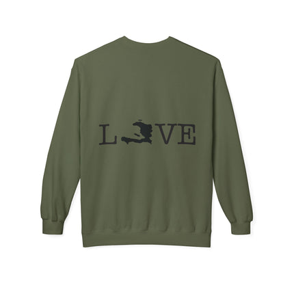 Island Love Haitian Pride Graphic Sweatshirt Unisex Midweight Fleece Afro-Caribbean Lifestyle Crewneck