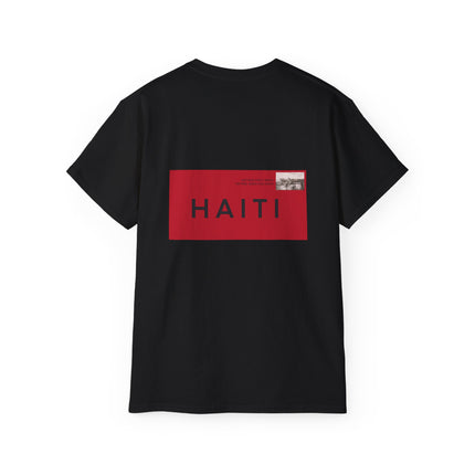 Stamped in Heritage Haitian Pride Graphic Tee Diaspora Connection Series Unisex Ultra Cotton T-Shirt Haitian Street Vibes Graphic on Back