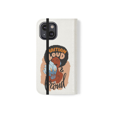 Haitian Loud and Proud Limited Heritage Edition Tee Flip Cases Stylish Phone Wallet Cultural Power Statement