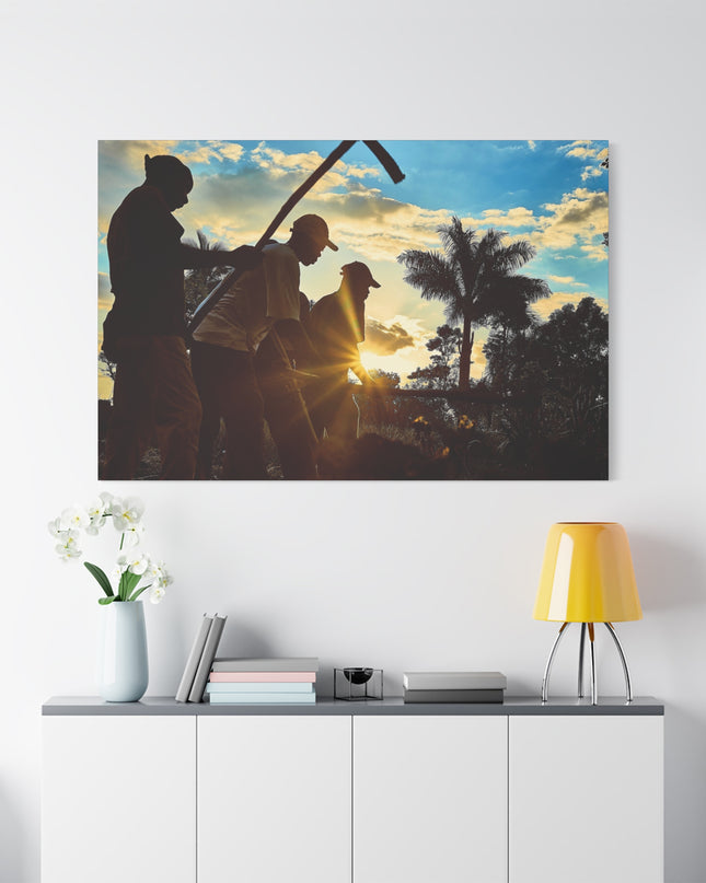 Canvas Print, Konbit Haitian Tradition Artwork, Nostalgic Home Decor, Farmers Working Together, Harvest Inspiration, Rich Land of Haiti, - CreoleSizzle