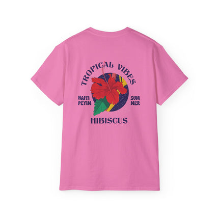 Tropical Vibes Tee Hibiscus Spirit Edition Caribbean-Inspired Graphic T-Shirt Unisex Summer Wear