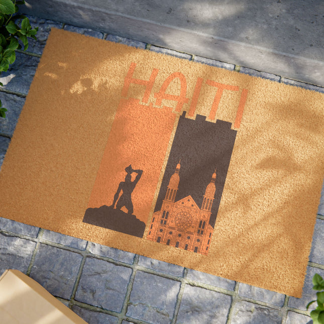 Ayiti Soulscape Negre Marron and Cathedral Limited Edition Heritage Haitian Art Doormat