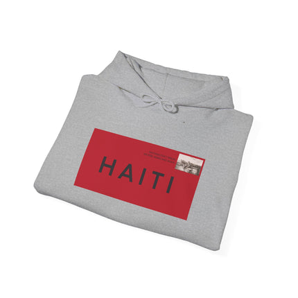 Haiti Stamp Bold Red & Black Seal of Origin Hoodie Haitian Diaspora Pride Series Unisex Hoodie,
