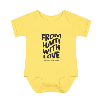 From Haiti With Love Infant Bodysuit Heritage Baby Apparel Premium Newborn Outfit Newborn Baby Clothing