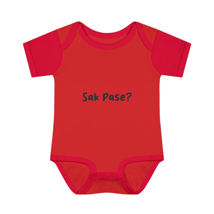 Baby Bodysuit with “Sak Pasé?” Design Soft Cotton Infant Outfit, Cultural Baby Gift for Showers, Birthdays & Family Photos