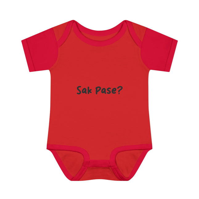 Baby Bodysuit with “Sak Pasé?” Design Soft Cotton Infant Outfit, Cultural Baby Gift for Showers, Birthdays & Family Photos