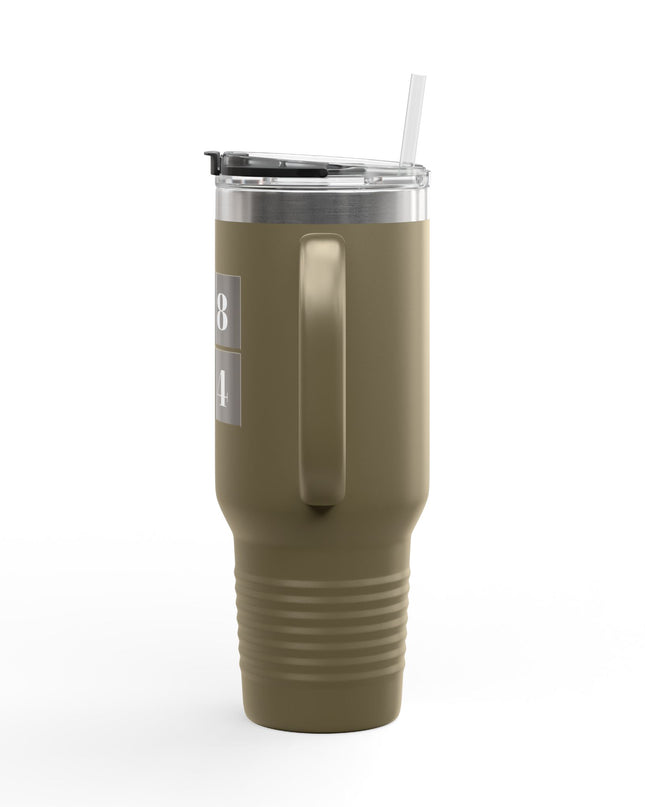 1804 Travel Mug – Haitian Independence Insulated Tumbler – Durable 1804 Haiti Pride Cup with Handle and Straw Insulated Travel Mug, 40oz - CreoleSizzle