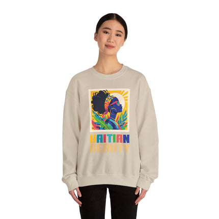 Haitian Beauty Crewneck Sweatshirt Afrocentric Unisex Sweatshirt Cultural Graphic Sweater Black Heritage Apparel