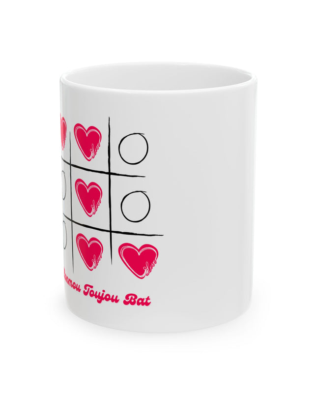Lanmou Toujou Bat Haitian Tic-Tac-Toe Mug – Romantic Valentine's Day GiftCeramic Mug, (11oz, 15oz) - CreoleSizzle