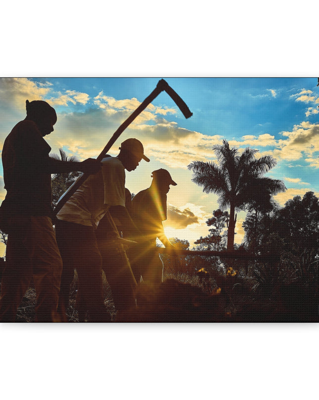 Canvas Print, Konbit Haitian Tradition Artwork, Nostalgic Home Decor, Farmers Working Together, Harvest Inspiration, Rich Land of Haiti, - CreoleSizzle