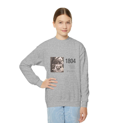 The Revolutionary Spirit Vintage 1804 Youth Sweatshirt Haitian Heritage Series Youth Premium Crewneck