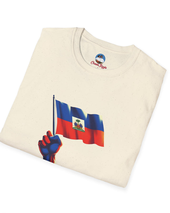 Flag Raised, Fist High — Haitian Pride Sweatshirt | Revolutionary Symbol Apparel, Heritage Crewneck, Black Empowerment Unisex T-Shirt