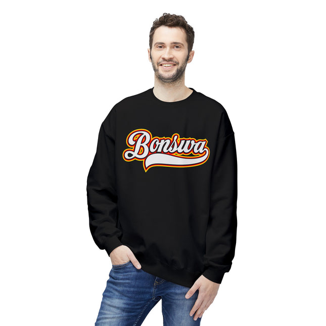 Exclusive Bonswa Sweatshirt Embracing Haitian Greetings with Style Unisex Midweight Softstyle Fleece Crewneck Sweatshirt - CreoleSizzle