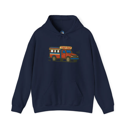 Urban Roads Haitian Tap-Tap Street Energy Hoodie Caribbean Culture Series Unisex Heavy Blend Sweatshirt Retro Van Hoodie