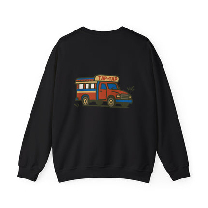 The Tap-Tap Chronicles Haitian Street Vibes Sweatshirt Caribbean Heritage Series Unisex Heavy Blend™ Crewneck