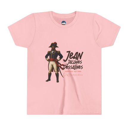 Jacques Dessalines Youth Tee Revolutionary Legacy Edition Kids Short Sleeve Shirt Haitian Pride Apparel