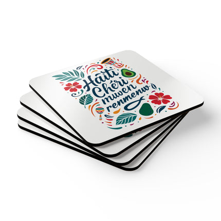 Love Letter to Haiti The Haiti Chéri Coaster Set Diaspora's Devotion Art Coasters