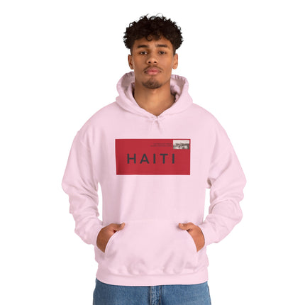 Haiti Stamp Bold Red & Black Seal of Origin Hoodie Haitian Diaspora Pride Series Unisex Hoodie,