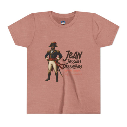 Jacques Dessalines Youth Tee Revolutionary Legacy Edition Kids Short Sleeve Shirt Haitian Pride Apparel