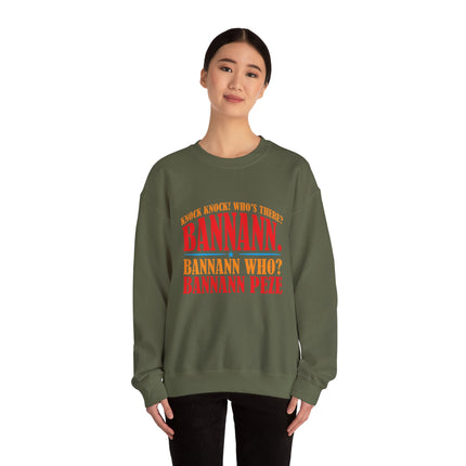 Bannann Peze Crewneck Sweatshirt  A Playful Nod to Haitian Humor and Flavor - CreoleSizzle
