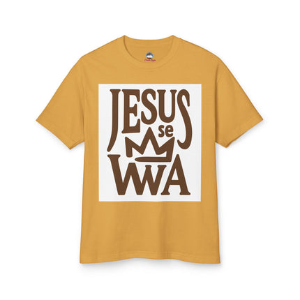Jezi se Wa Jesus is King Haitian Faith Sweatshirt Creole Christian Apparel Spiritual Heritage Collection Heavyweight Cotton Tee
