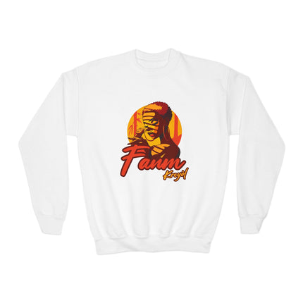 Retro Gamer Youth Crewneck Sweatshirt “Fanm Kreyòl” Graphic Fun Kids Gaming Apparel Cozy Lounge Pullover