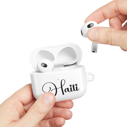 Haiti Calligraphy Minimalist Luxury Script AirPods Case Elegant Heritage Edition