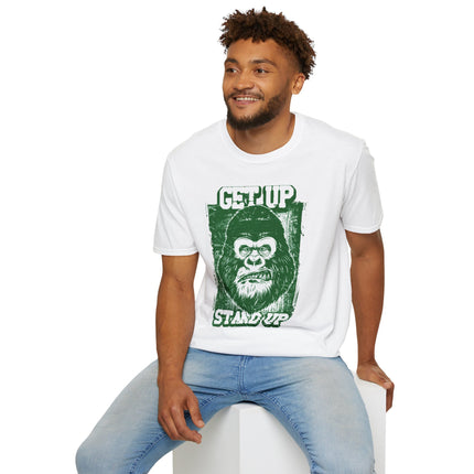 Get Up Stand Up Gorilla Graphic Tee, A bold reminder to rise, reset, and stand strong no matter what life throws at you.