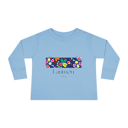 Lanmou Floral Toddler Tee Haitian Inspired Love Design Kids Long Sleeve Shirt Spring & Everyday Wear