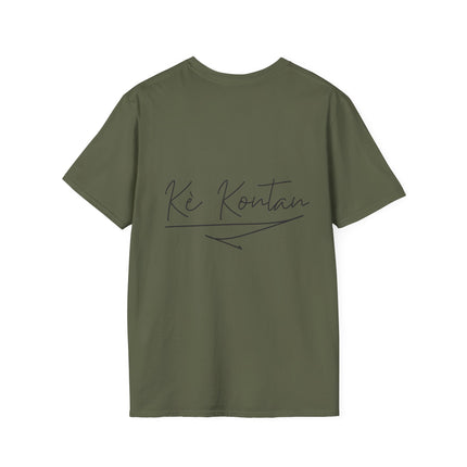 Kè Kontan Happy Heart Minimalist T-Shirt Creole Joy Collection Unisex Softstyle Tee