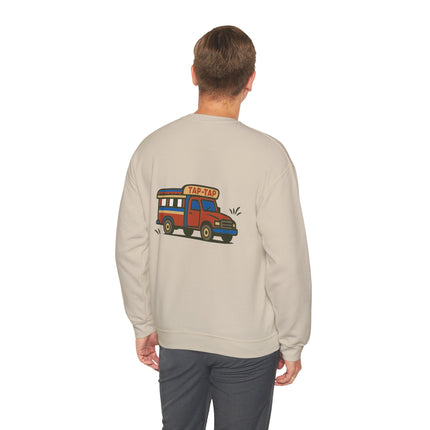 The Tap-Tap Chronicles Haitian Street Vibes Sweatshirt Caribbean Heritage Series Unisex Heavy Blend™ Crewneck