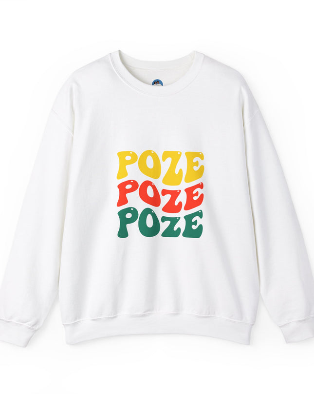 Relaxed Fit Poze Poze Poze Sweatshirt Embrace the Chill with Haitian Cultural Flair - CreoleSizzle