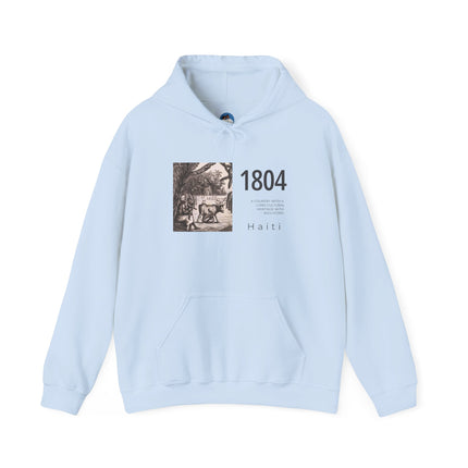 1804 Independence Heritage Hoodie Haiti History & Freedom Tribute Vintage Sketch Unisex Casual Hoodie