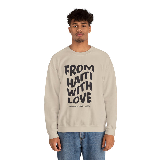 From Haiti with Love Crewneck Sweatshirt Unisex Haitian Pride Pullover Cozy Gift for Art & Culture Lovers