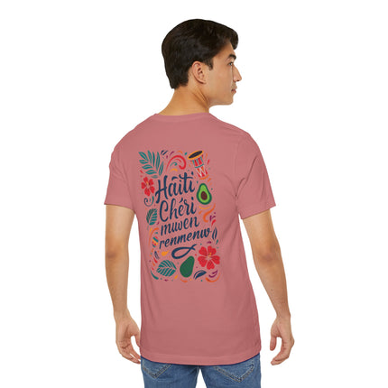 Haiti Chéri Mwen Renmenw Tee Tropical Heritage Edition Unisex Cultural Pride T-Shirt Haitian Street Vibes Graphic on Back