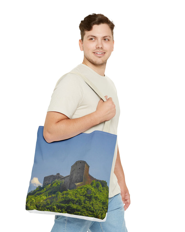 Haitian Citadelle Laferrière Tote Bag – Historical Haiti Travel Bag – Durable All-Over Print Shopping Bag - CreoleSizzle