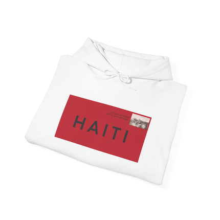 Haiti Stamp Bold Red & Black Seal of Origin Hoodie Haitian Diaspora Pride Series Unisex Hoodie,