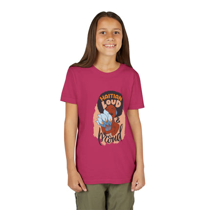 Haitian Loud & Proud Youth T-Shirt Cultural Pride Kids Tee Empowering Heritage Wear, Unique Gift for Kids, Casual Wear