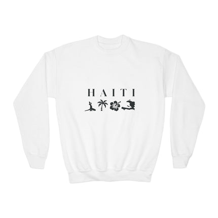 Island Serenity Haiti Coastal Youth Sweatshirt Haitian Nature Series Youth Premium Crewneck