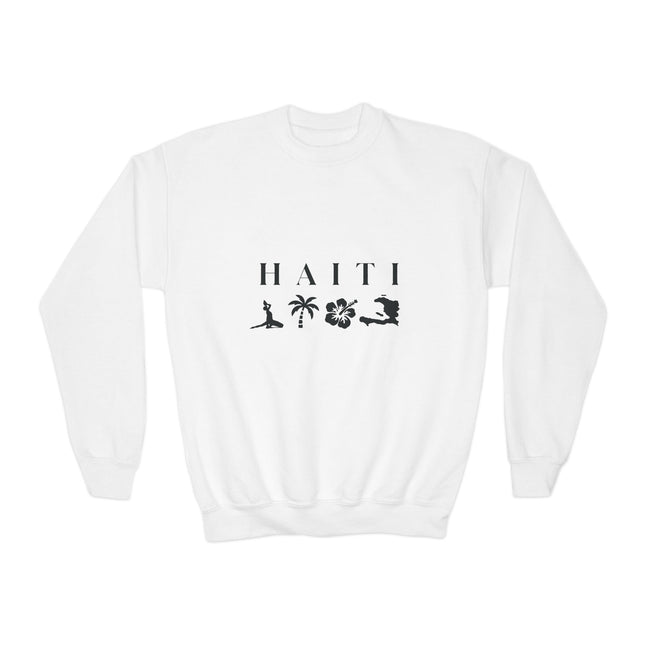 Island Serenity Haiti Coastal Youth Sweatshirt Haitian Nature Series Youth Premium Crewneck