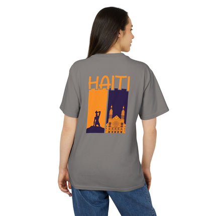 The Dual Soul of Haiti Negre Marron & Cathedral Graphic Tee Heritage Pride Collection Unisex Heavy Faded T-Shirt Haitian Street Vibes Graphic on Back