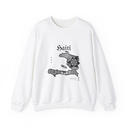 Haiti Map Sweatshirt - Mandala Island Design - Haitian Pride Apparel - Caribbean Cultural Heritage Pullover - Unisex Hoodie - CreoleSizzle