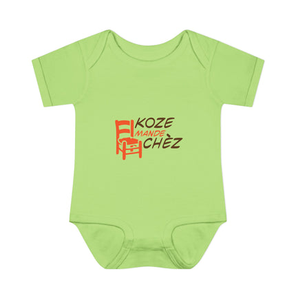 Kozi Madchèz Creole Charm Baby Bodysuit Haitian Culture Series  Infant & Toddler Wear Stylish Baby Clothes