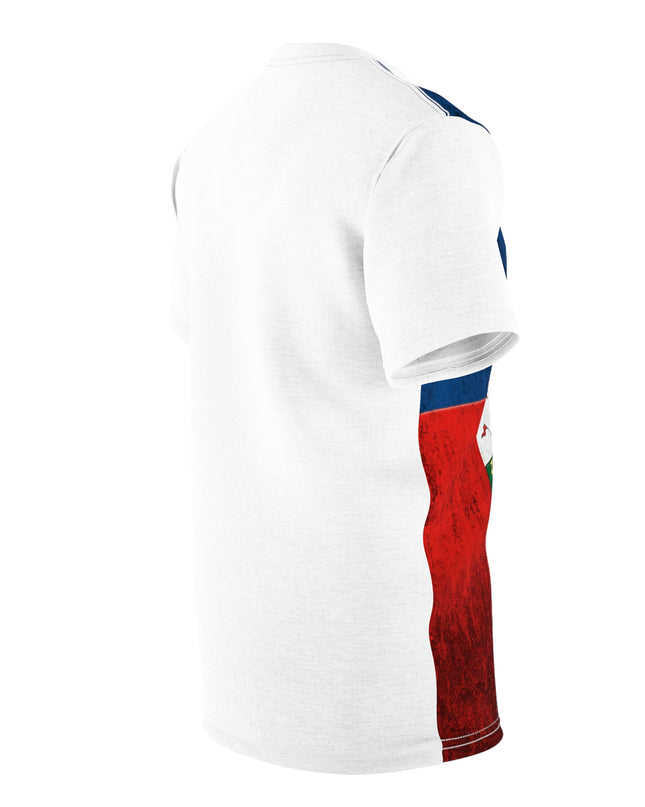Haitian Flag T-Shirt – Premium Lightweight Tee – Haitian Pride All-Over Print Shirt Unisex Cut & Sew Tee (AOP) - CreoleSizzle