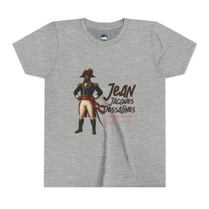 Jacques Dessalines Youth Tee Revolutionary Legacy Edition Kids Short Sleeve Shirt Haitian Pride Apparel