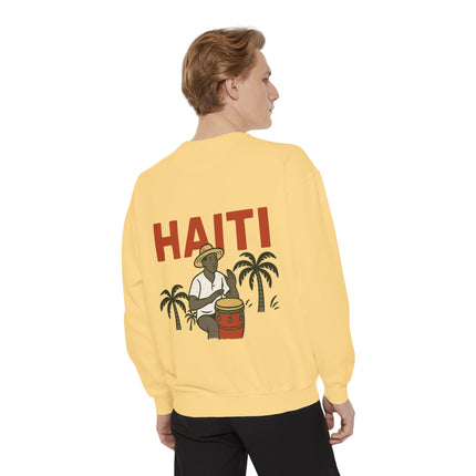 Roots of Haiti Cultural Heritage Sweatshirt Unisex Garment-Dyed Crewneck  Haitian Pride Apparel