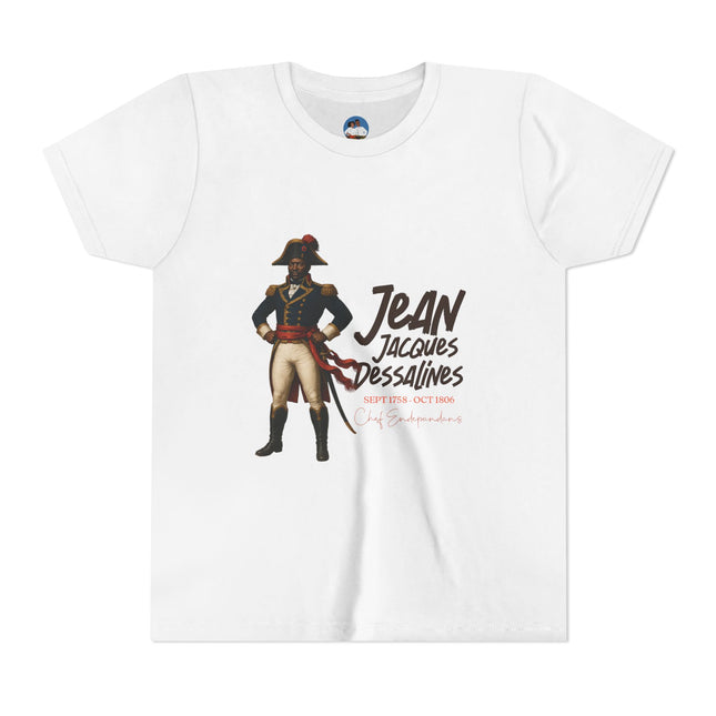 Jacques Dessalines Youth Tee Revolutionary Legacy Edition Kids Short Sleeve Shirt Haitian Pride Apparel
