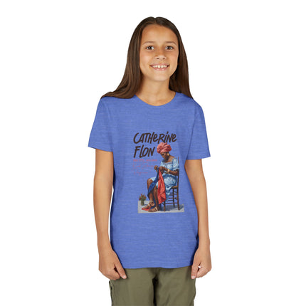 Catherine Flon Heritage Kids T-Shirt  Haitian History & Art-Inspired Graphic Cultural Pride Shirt, Youth Short Sleeve Tee