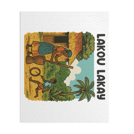 Lakou Lakay Haitian Courtyard Life Puzzle Nostalgic Creole Heritage Edition - CreoleSizzle