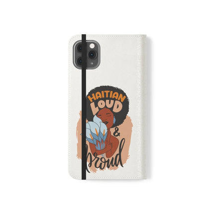 Haitian Loud and Proud Limited Heritage Edition Tee Flip Cases Stylish Phone Wallet Cultural Power Statement